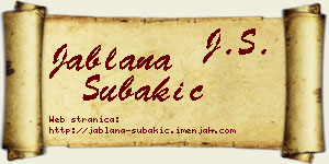 Jablana Šubakić vizit kartica